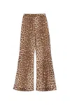 Zimmermann Womens Chocolate Leopard Leopard Print Flared-leg High-rise Crepe Trousers In Brown
