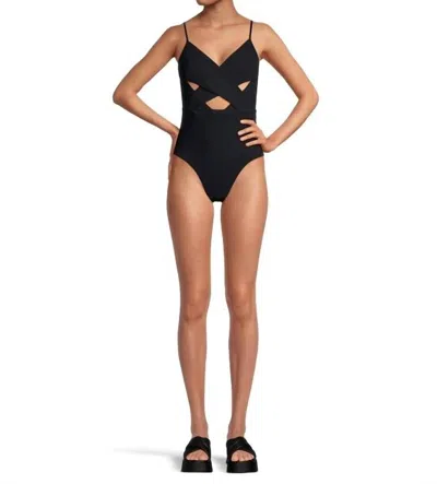 Zimmermann Lexi Cutout Swimsuit In Noir In Black