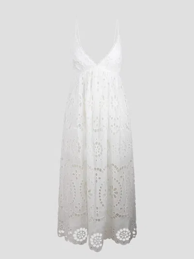 Zimmermann Lexi Embroidered Scallop Edge Slip Dress In White