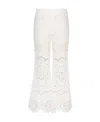 Zimmermann Carnaby Scallop Broderie Anglaise Linen Flared Pants In White