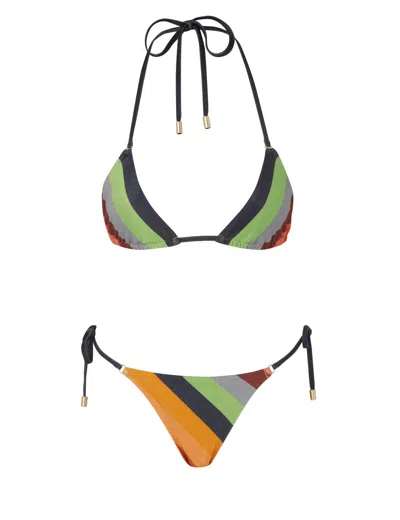 Zimmermann Lexi Metallic Mini Tri Bikini In Multi