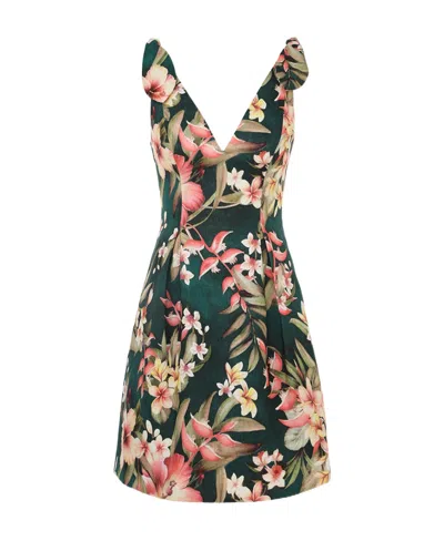 Zimmermann Lexi Tie Mini Dress Green Palm