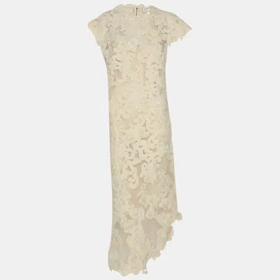 Zimmermann Light Beige Mesh Sensory Motif Gown In Multi