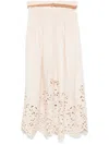 Zimmermann Light Beige Wylie Midi Skirt