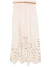 Zimmermann Wylie Cream Colored Midi Skirt Women In Neutrals
