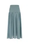 Zimmermann Light Blue Cotton Blend Hypnotic Skirt In Blue