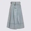 Zimmermann Light Blue Cotton Skirt In Multi
