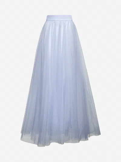 ZIMMERMANN LIGHT BLUE TULLE MAXI SKIRT