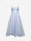 Zimmermann Women Light Blue Tulle Midi Dress In Lilla
