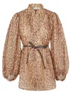 Zimmermann Light Brown Leopard Print Cascadian Tunic