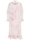 Zimmermann Light Pink Floral Print Midi Dress In White
