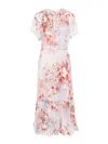 Zimmermann Light Red Floral Dress With Belt In Red