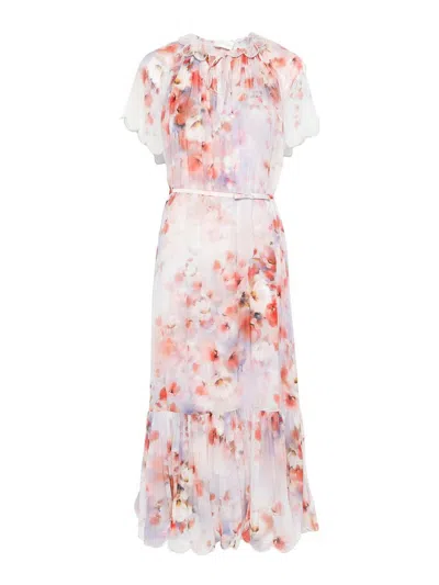 Zimmermann Flutter Midi Dress Crush In Red