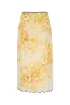 Zimmermann Women Printed Linen Crush Skirt In Light Yellow