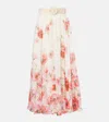 Zimmermann Lightburst Floral Cotton And Silk Maxi Skirt In Multicoloured