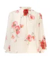Zimmermann Lightburst Ruffled Floral-print Cotton And Silk-blend Voile Blouse In White