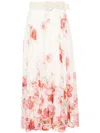 Zimmermann Lightburst Floral Cotton And Silk Maxi Skirt In Neutrals