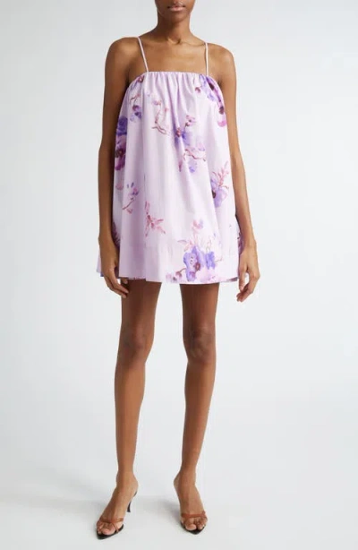 Zimmermann Lightburst Puff Minidress In Purple Floral