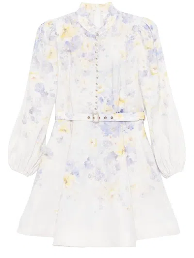 ZIMMERMANN ZIMMERMANN LILAC FLORAL PATTERN MINI DRESS