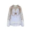 Zimmermann Womens Lilac Paisley Billow Printed Chiffon Blouse In Multi