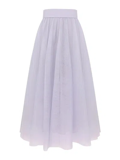 Zimmermann Lilac Tulle Skirt In Purple