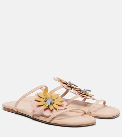 Zimmermann Lilia Leather Sandals In Pink