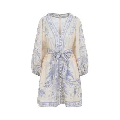 ZIMMERMANN ZIMMERMANN LILIAC FLORAL INDRA PLUNGE MINI DRESS