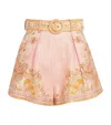 Zimmermann Acacia Linen Shorts In Pink