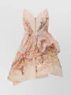 Zimmermann Illuminate Draped Floral-print Linen And Silk-blend Mini Dress