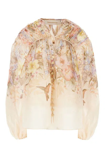 ZIMMERMANN ZIMMERMANN LINEN AND SILK BLEND BLOUSE
