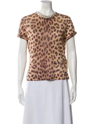 Pre-owned Zimmermann Linen Animal Print Top In Multi