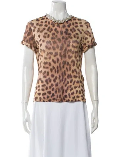 Pre-owned Zimmermann Linen Animal Print Top In Multi