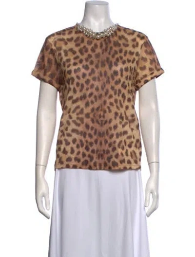 Pre-owned Zimmermann Linen Animal Print T-shirt In Multicolor