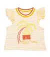 Zimmermann Linen Appliqué Cascadian Frill T-shirt In Yellow
