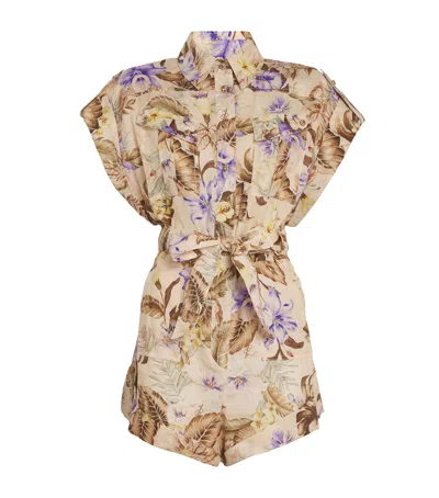ZIMMERMANN LINEN ASCENSION PLAYSUIT