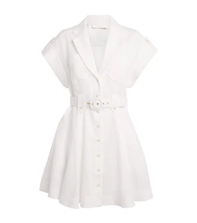 Zimmermann Linen Awaken Mini Dress In White
