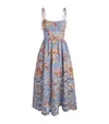 Zimmermann Linen Awaken Picnic Midi Dress In Blue