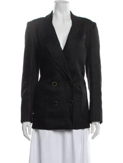 Pre-owned Zimmermann Linen Blazer In Black