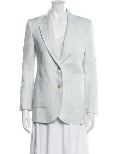 Pre-owned Zimmermann Linen Blazer In Blue