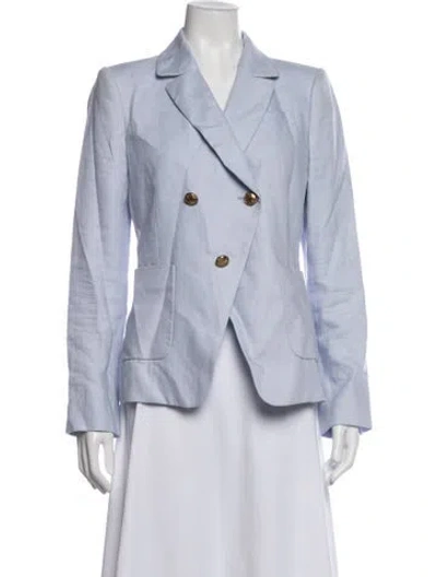Pre-owned Zimmermann Linen Blazer In Blue/purple