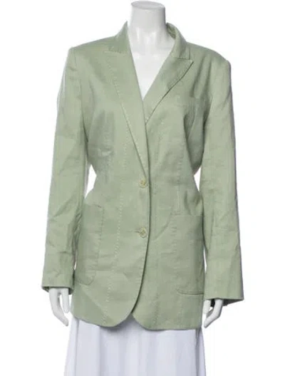 Pre-owned Zimmermann Linen Blazer In Green