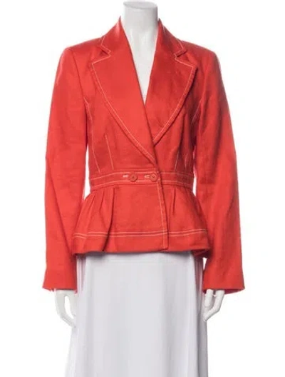 Pre-owned Zimmermann Linen Blazer In Orange