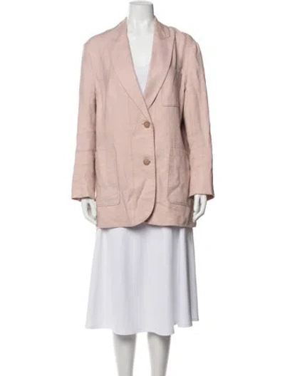 Pre-owned Zimmermann Linen Blazer In Pink
