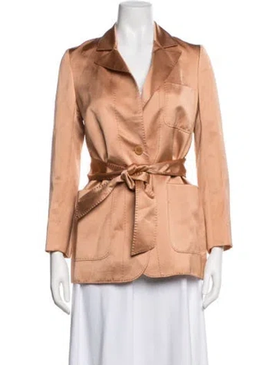 Pre-owned Zimmermann Linen Blazer W/ Tags In Orange