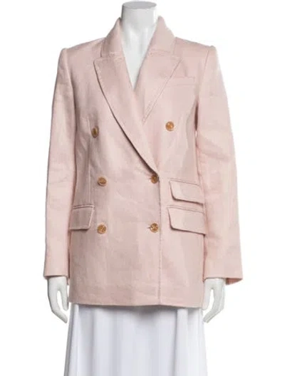 Pre-owned Zimmermann Linen Blazer W/ Tags In Pink