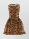 Zimmermann Crush Crystal-embellished Paneled Leopard-print Linen And Silk-blend Mini Dress