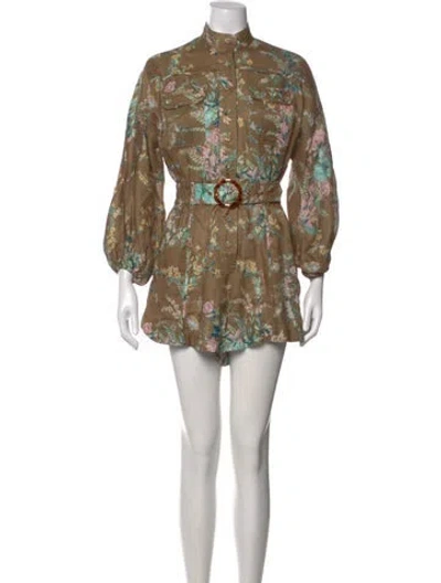 Pre-owned Zimmermann Linen In Brown