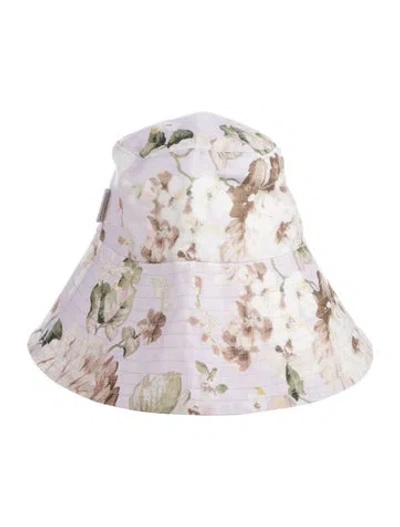 Pre-owned Zimmermann Linen Bucket Hat In Purple