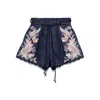Zimmermann Womens Navy Multi Paisley Rhiannon Floral Linen Shorts Xs