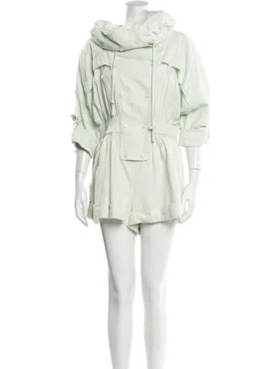 Pre-owned Zimmermann Linen Cowl Neck Romper In Green
